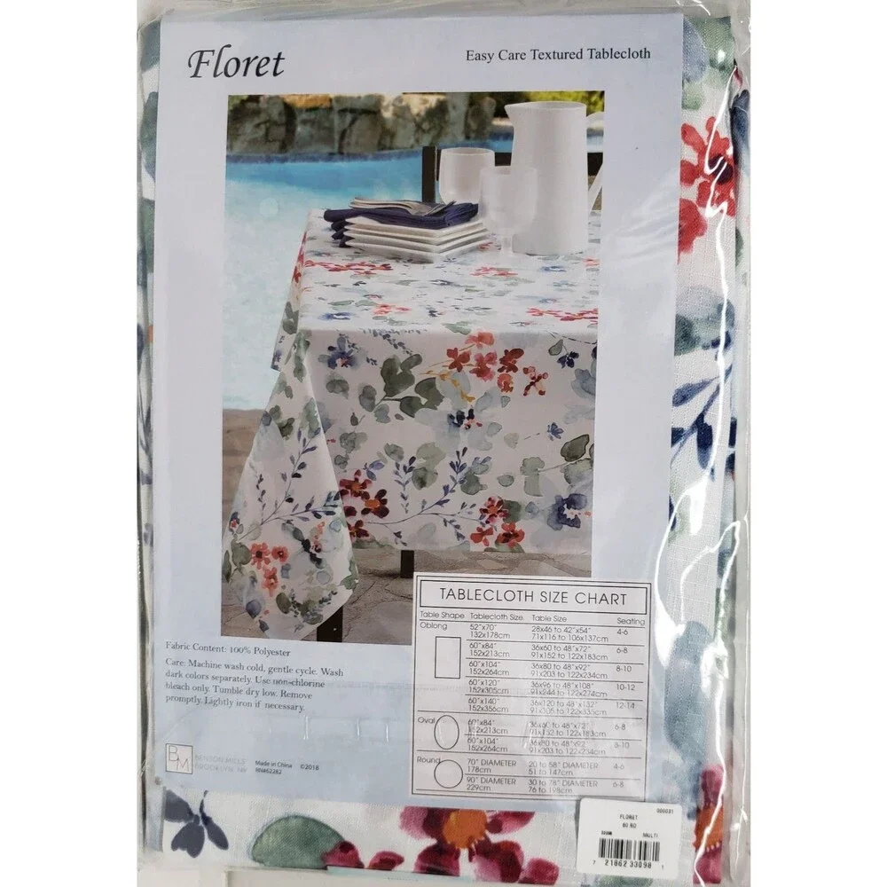 1 Fabric Printed Tablecloth,60